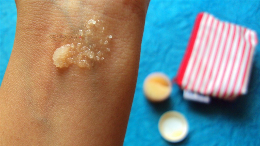 fab bag the nature's co hazelnut sugar body scrub review and hand swatch