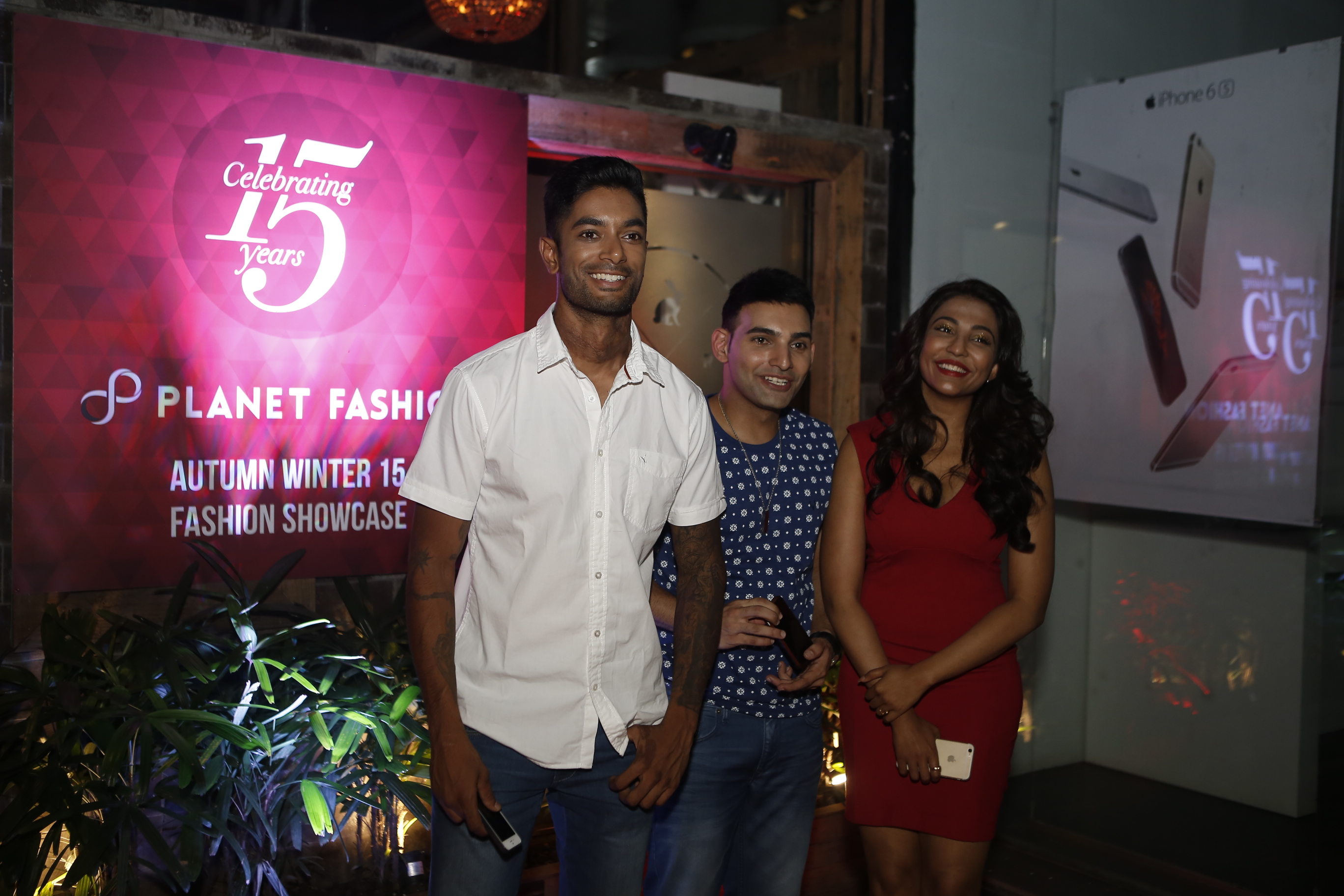 Santosh CS, Behram Siganporia and actress Pavithra at the Plant Fashion 15th anniversary (1)