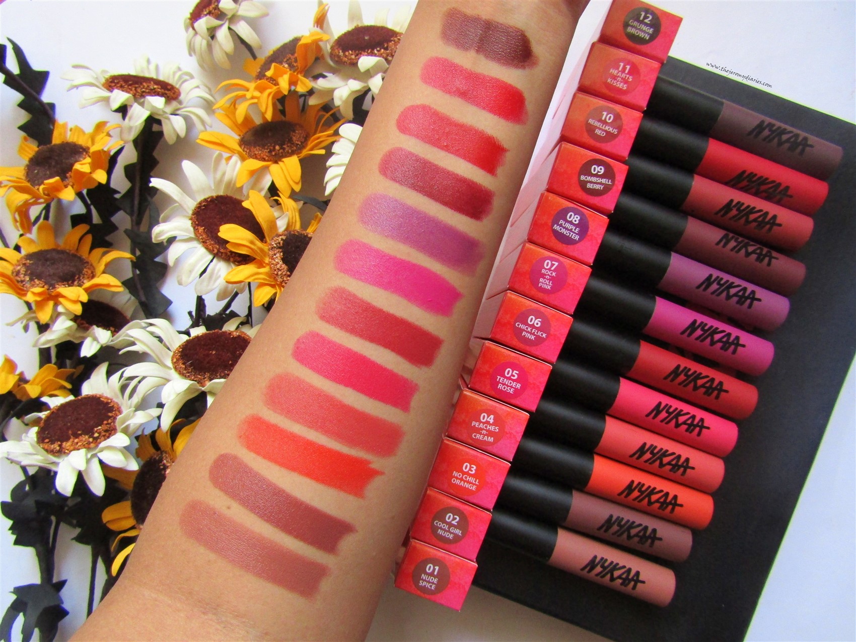 nykaa paintstix lipstick swatches 12 shades the jeromy diaries
